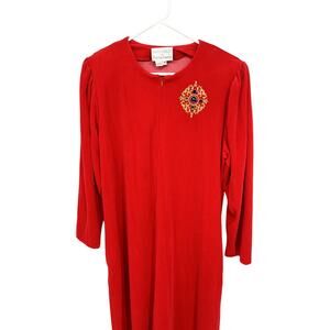 Kathleen Usherwood for Periphery Kaftan Robe Red Long Sleeve Size M